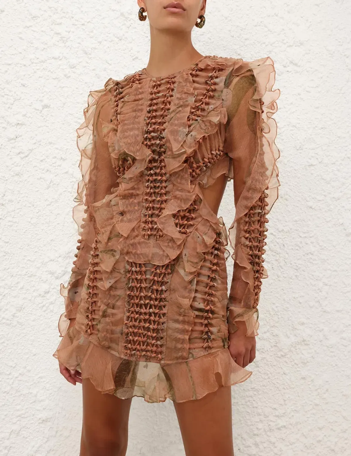 Zimmermann Illuminate Braided Mini Dress Cotton Candy Size 0 - Image 3