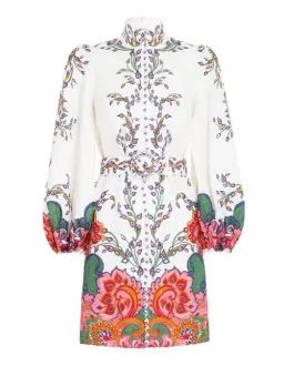 Zimmermann The Lovestruck Buttoned Tunic Mini Dress Multi Size 0/AU 8 for rent on The Volte - image 5