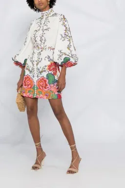 Zimmermann The Lovestruck Buttoned Tunic Mini Dress Multi Size 0/AU 8 for rent on The Volte - image 1