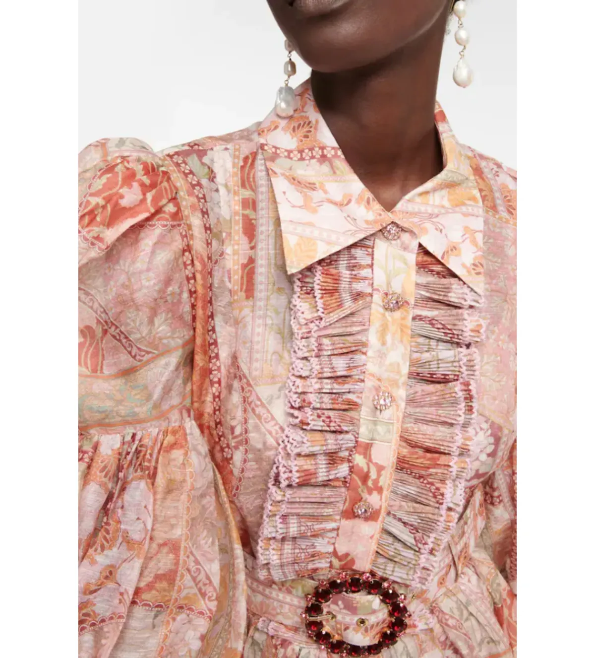 Zimmermann Kaleidoscope Tuxedo Frill Mini Dress Size 0 / AU 8 - Image 3