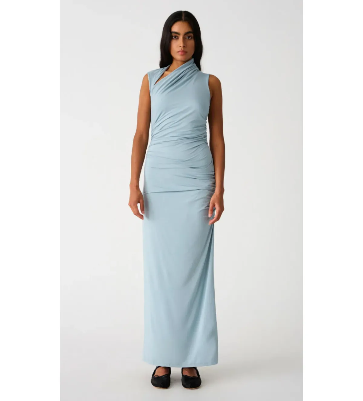 Misha Albie Jersey Maxi Dress  Seafoam Blue Size 8 - Image 3