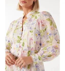 Forever New Vanessa Trim Skater Dress Light Floral Print Size 6 for rent on The Volte - image 3