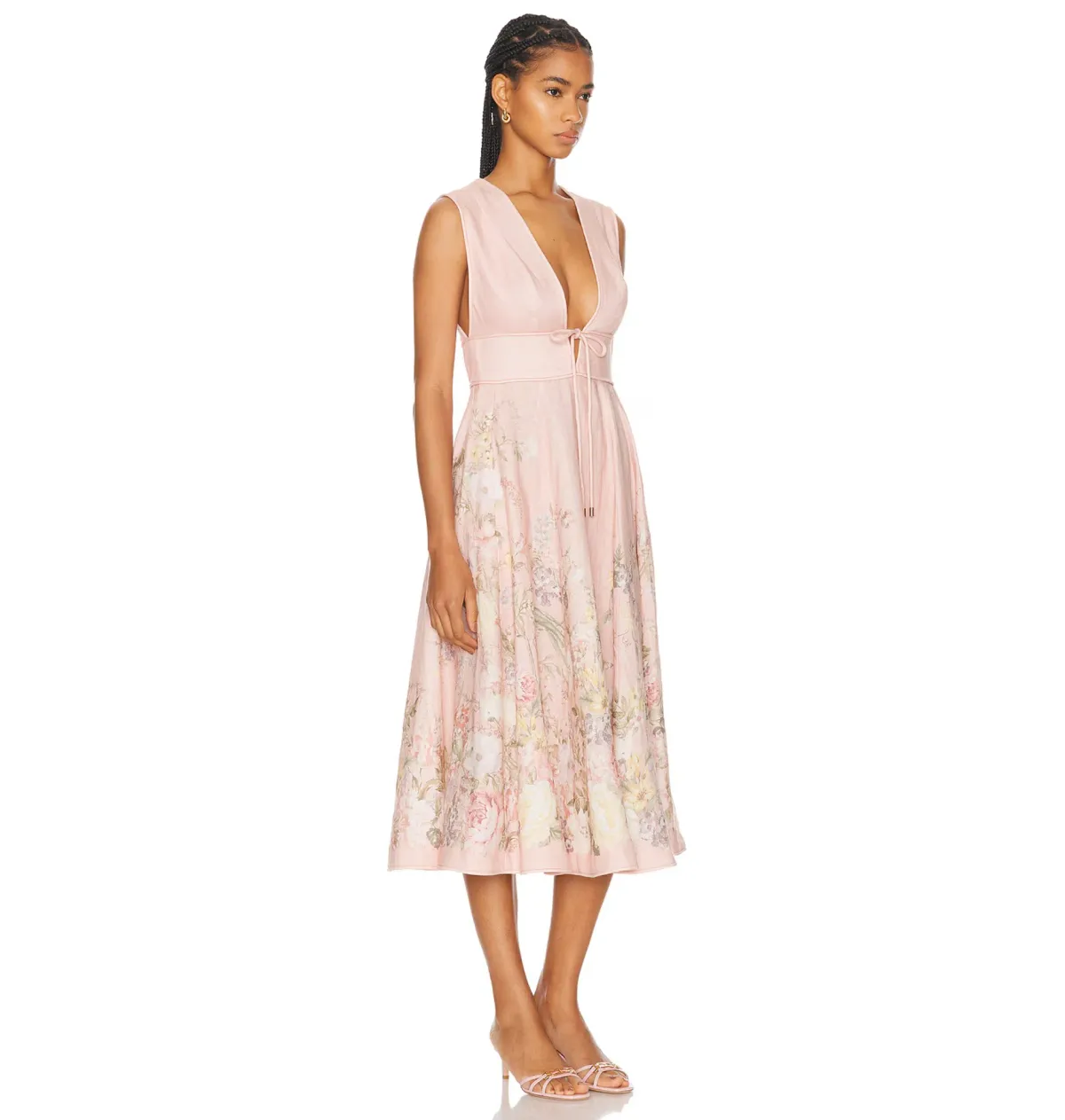 Zimmermann Waverly Plunge Midi Dress Floral Size 0 / AU 8 - Image 2