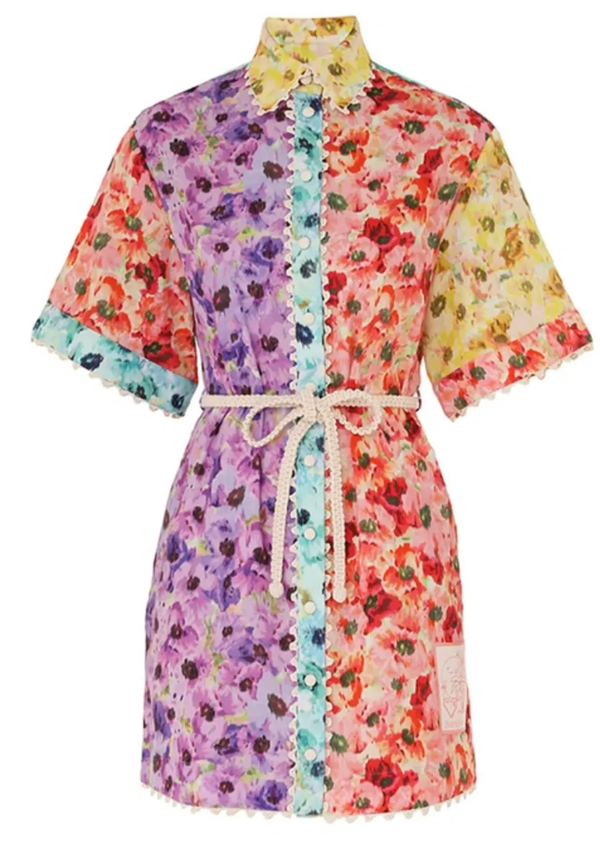 Zimmermann Lightburst Mini Shirt Dress Size AU 10 - Image 3