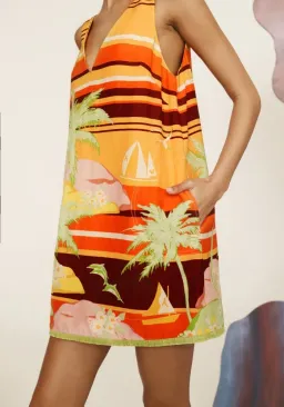 Alemais Palm Island V Neck Mini Dress Multi Size 6 for rent on The Volte - image 2