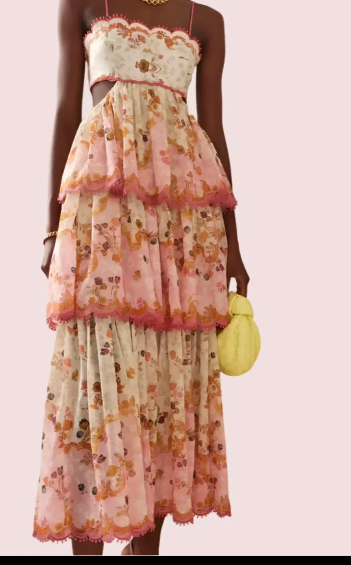 Zimmermann Laurel Frill Midi Dress AU Size 8 - Image 2