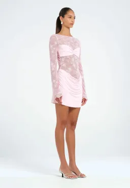 Benni Oskar Mini Dress in Baby Pink Size 8 for rent on The Volte - image 4