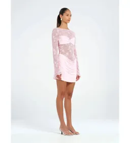 Benni Oskar Mini Dress in Baby Pink Size AU 10 for rent on The Volte - image 2