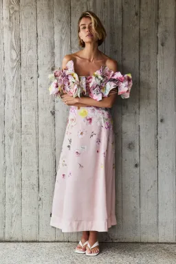 Aje Misha Maxi Dress Floral Pink Size 8 for rent on The Volte - image 1