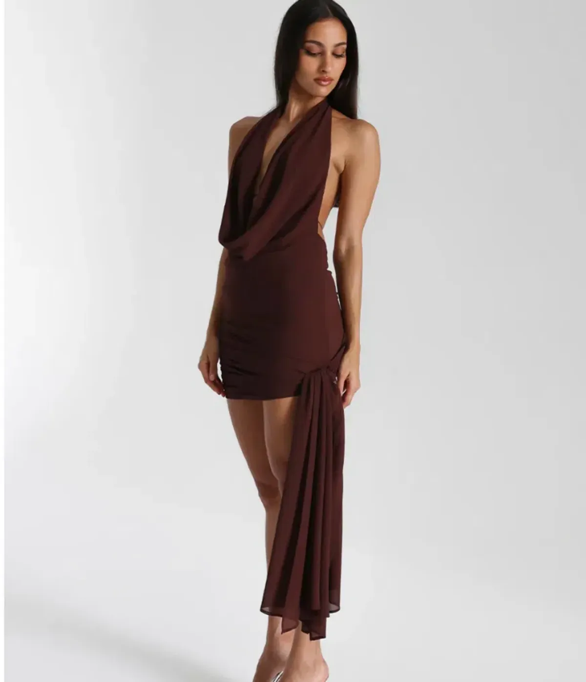 Natalie Rolt Anastasia Mini Dress in Brown Size 8 - Image 2