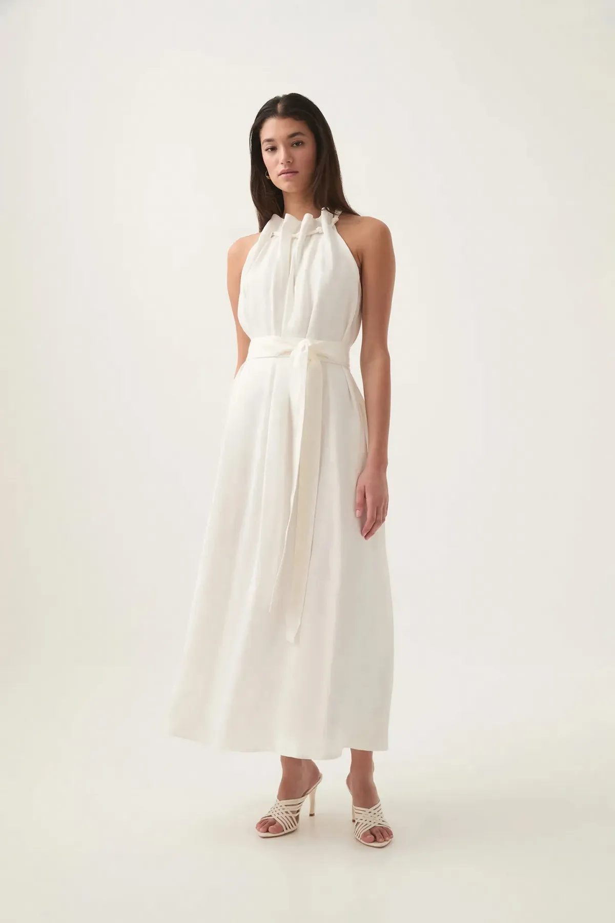 AJE Mariel Trapeze Midi Dress White Size AU 10 - Image 1