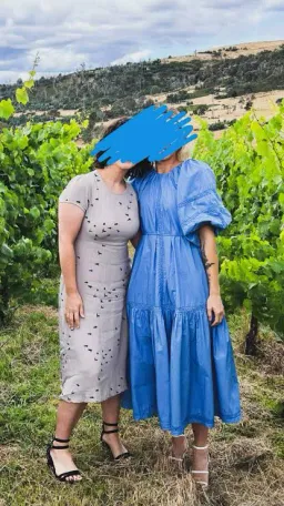 Joslin Vivienne Organic Cotton Smock Midi Dress Blue Size 8 for rent on The Volte - image 5