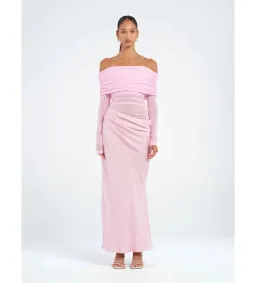 Benni Yasmin Off-Shoulder Maxi Dress Pink Size AU 8 for rent on The Volte - image 1