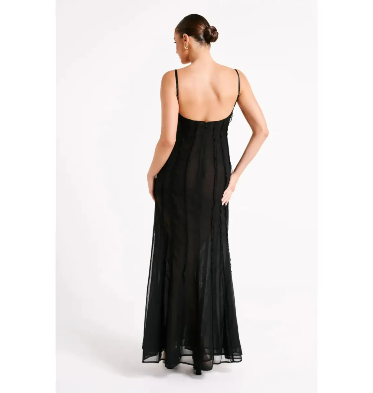 Meshki Jacinta Chiffon Maxi Dress Black Size M / AU 10  - Image 2