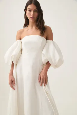 Aje Incarnation Midi Dress Ivory Size 10 for rent on The Volte - image 4