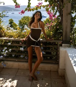 Sir the Label Jacques Mini Dress in Chocolate Size 0 (AU 6) for rent on The Volte - image 4