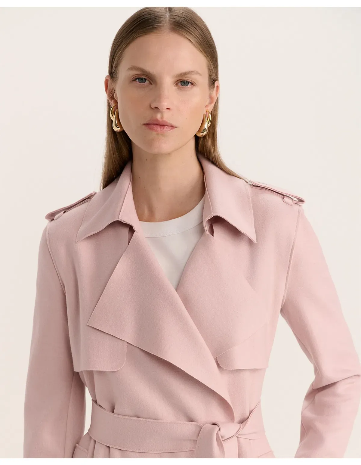 Saba Karla Longline Trench Coat Pink Salt Size AU 6 - Image 2