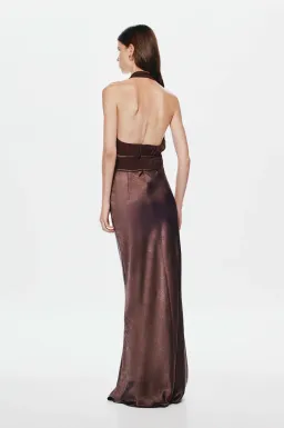 Misha The Celine Satin Dress Umber Brown Size S / AU 8 for rent on The Volte - image 6