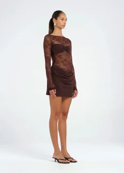 BENNI Oskar Mini Dress Brown Size 8 / AU 8 for rent on The Volte - image 2