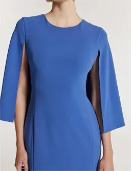 Perri Cutten Cape Sleeve Dress in Blue Size AU 16 for rent on The Volte - image 5