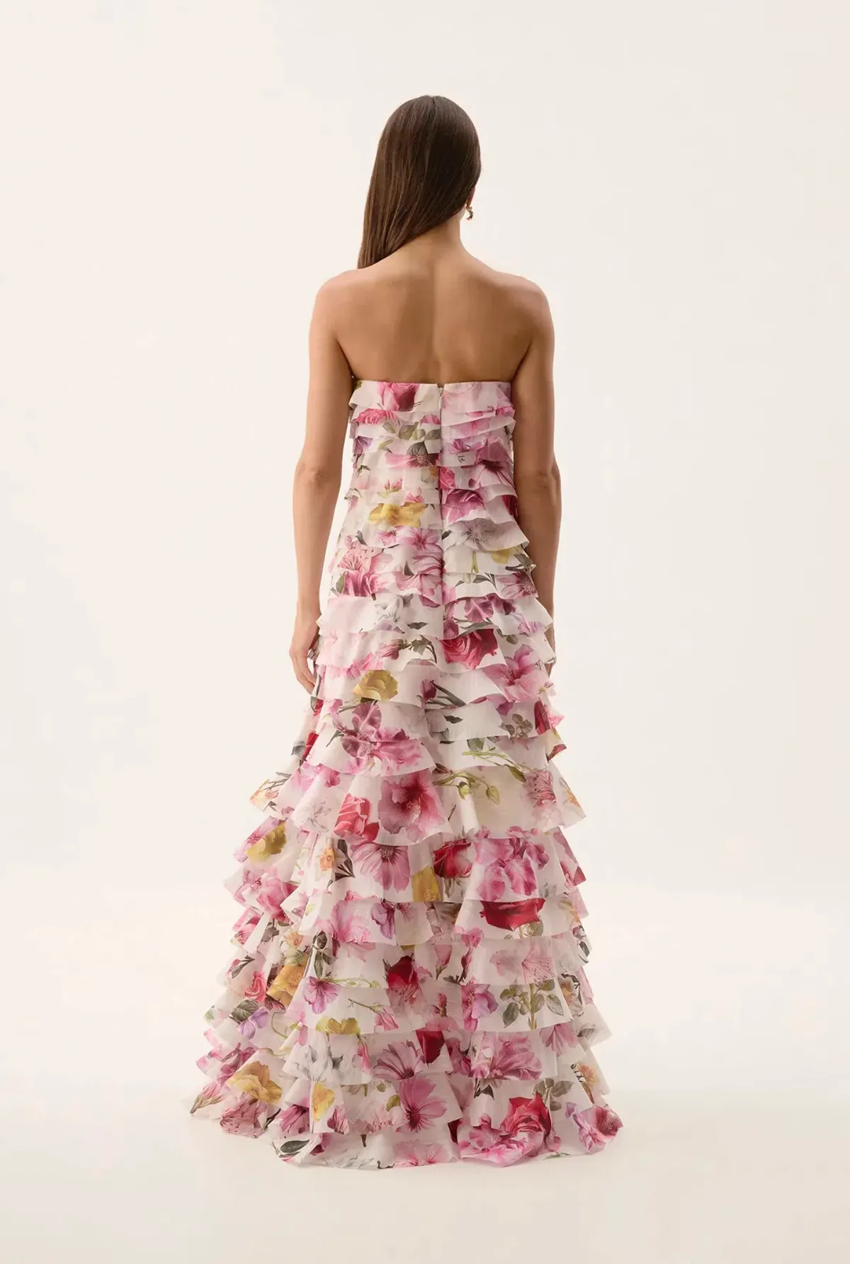 Aje Fleur Pleated Gown Collage Floral Size 8/S - Image 3