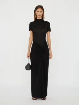 Christopher Esber Fusion Ruched Tee Gown Black Size 8 for rent on The Volte - image 1