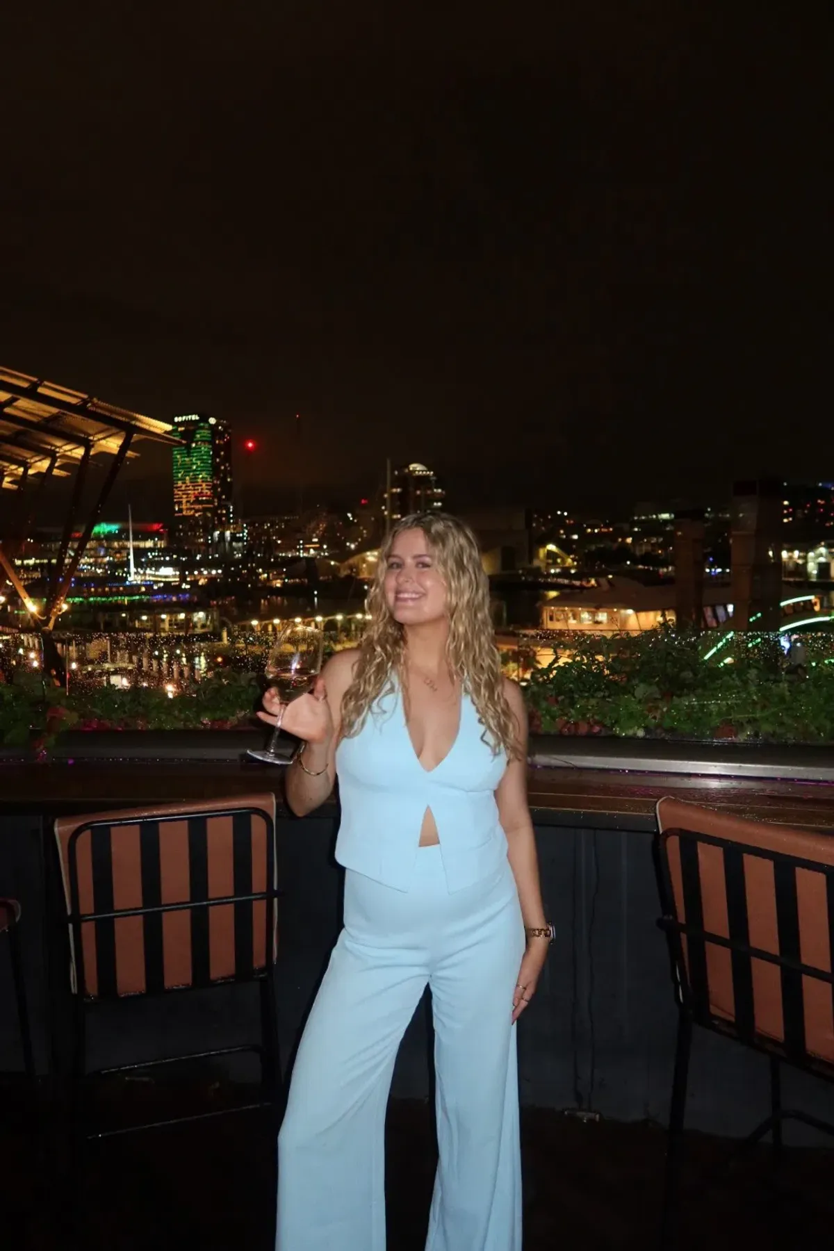 Kookai Oyster Backless Vest and Willow Pants Set Cloud Blue Size 10 - Image 3