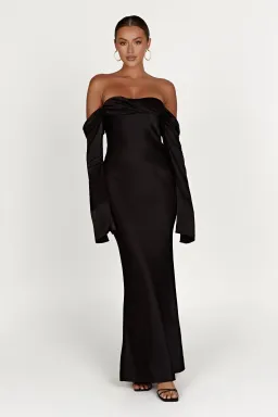 Meshki Giselle Off Shoulder Maxi Dress Black Size 8 for rent on The Volte - image 1