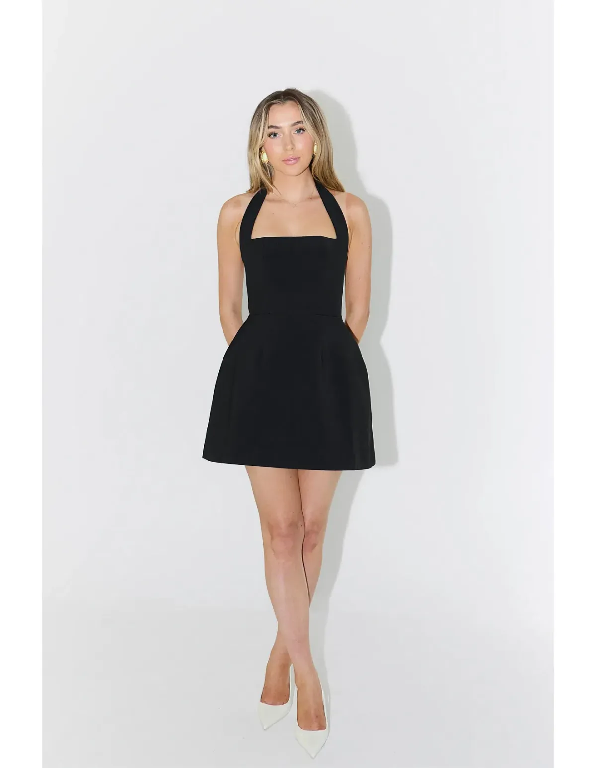 Odd Muse Structured Halter Mini Dress Navy Size M (AU 10) - Image 1