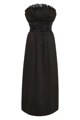AJE Black Whisper Knot Strapless Ruffle Midi Dress AU 8 for rent on The Volte - image 4