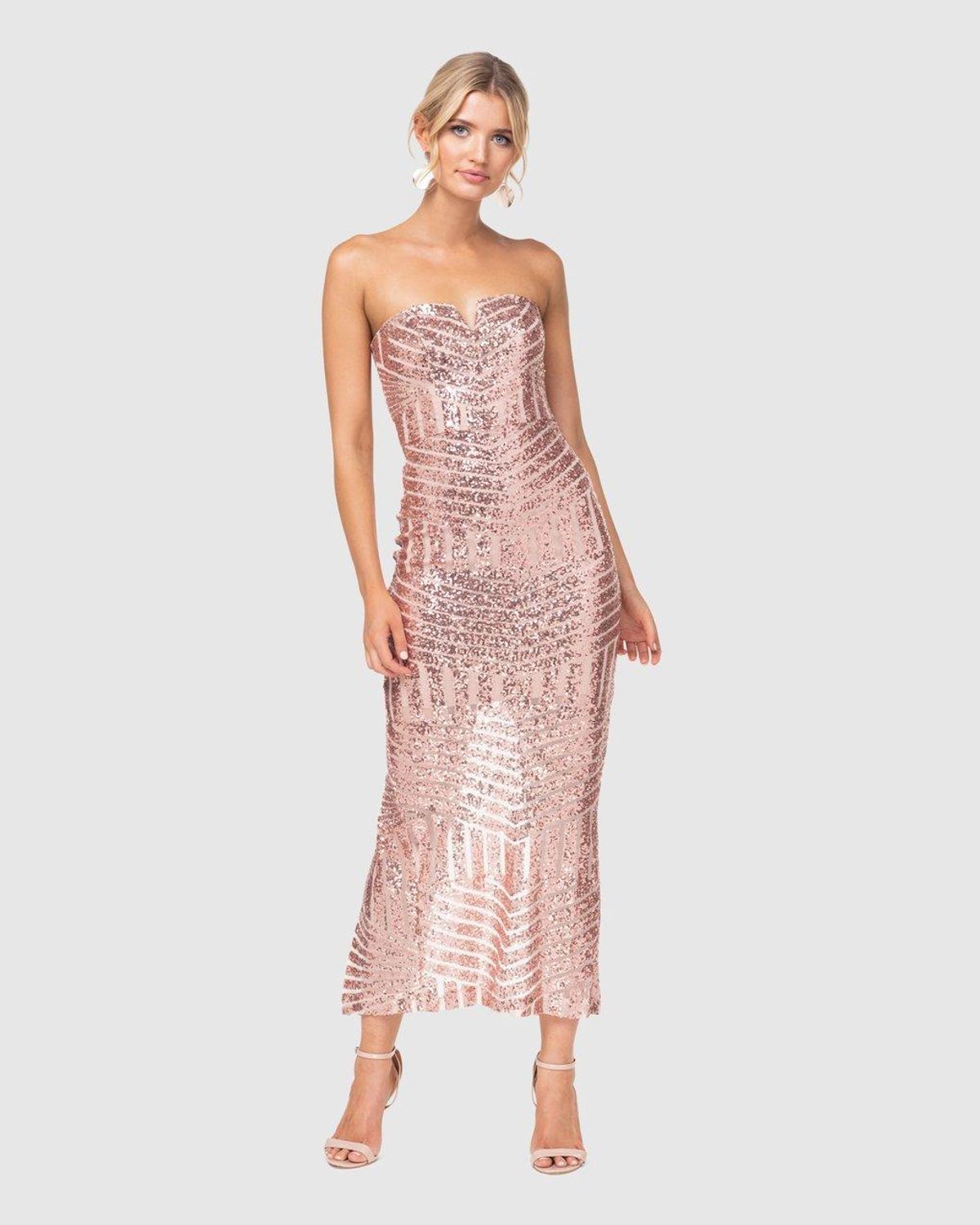 Pilgrim Mandalay Gown, Rose Gold size 8  - Image 1