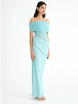 BENNI Nico Off Shoulder Maxi Dress Aquamarine Size 10 for rent on The Volte - image 2