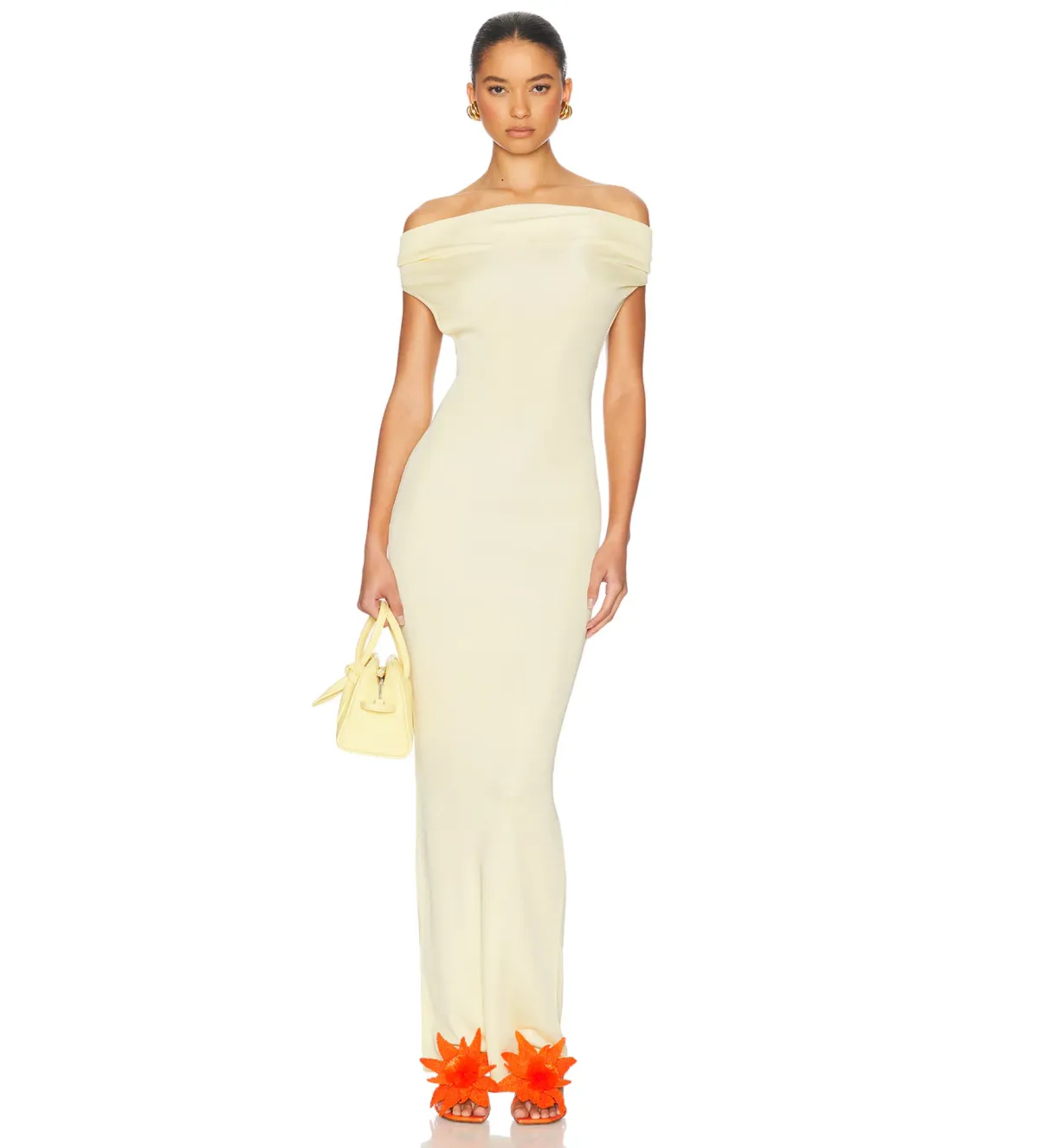 Helsa Aaliyah Maxi Knit Dress in Butter Yellow Size XS / AU 6 - 8 - Image 2