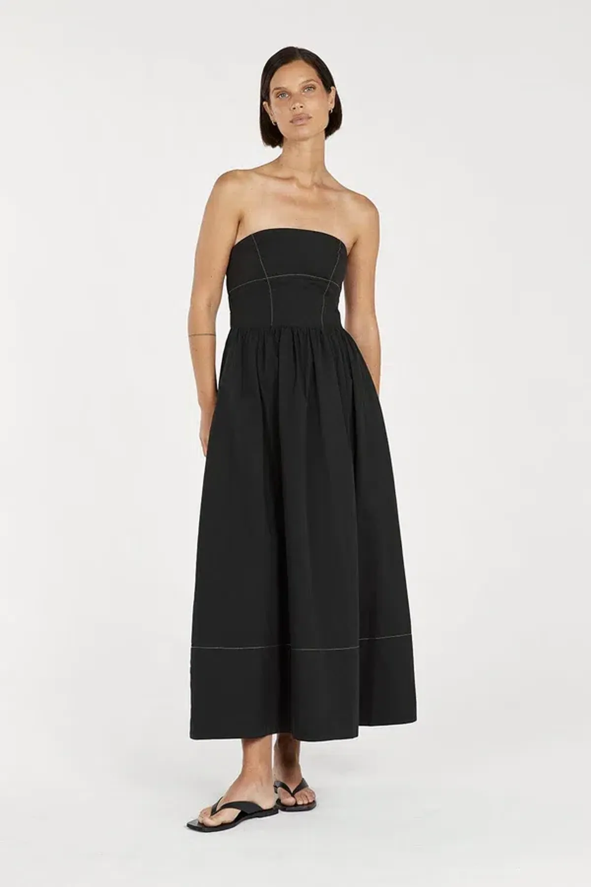Dissh Ellidy Strapless Black Midi Dress Size 10 - Image 1