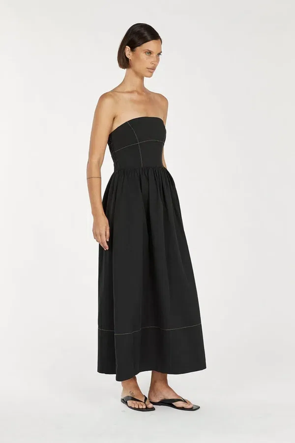 Dissh Ellidy Strapless Black Midi Dress Size 10 - Image 4