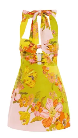Alemais Silas Mini Halter Neck Mini Dress Floral Size AU 10 for rent on The Volte - image 5