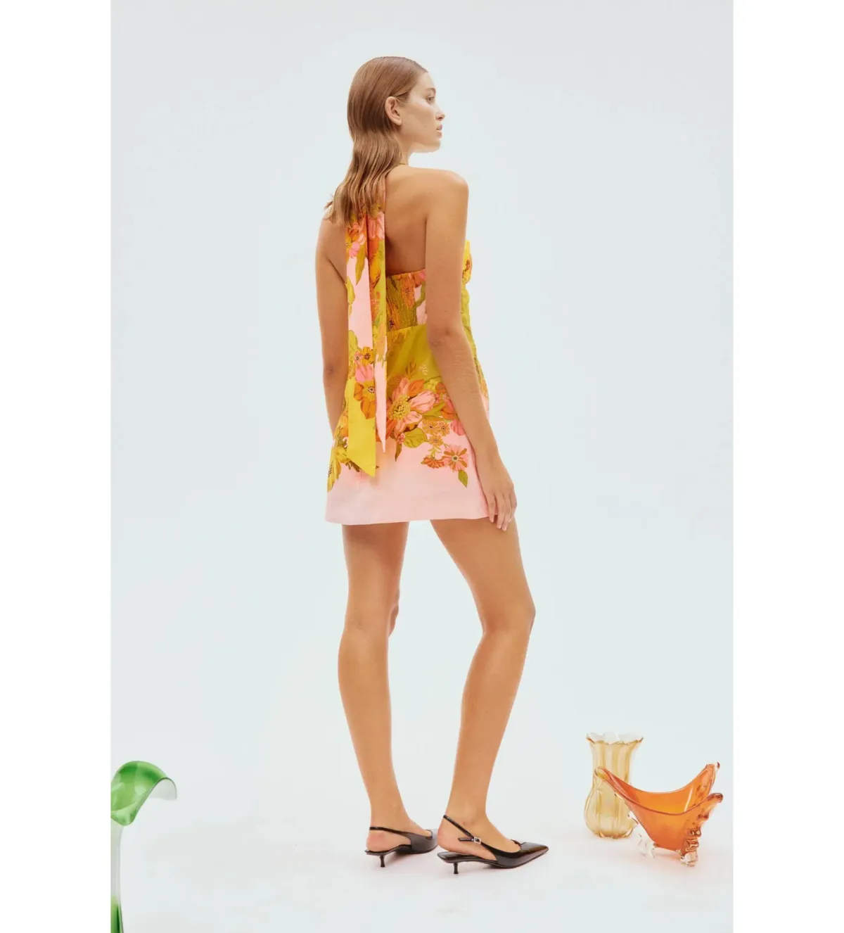 Alemais Silas Mini Halter Neck Mini Dress Floral Size AU 10 - Image 2