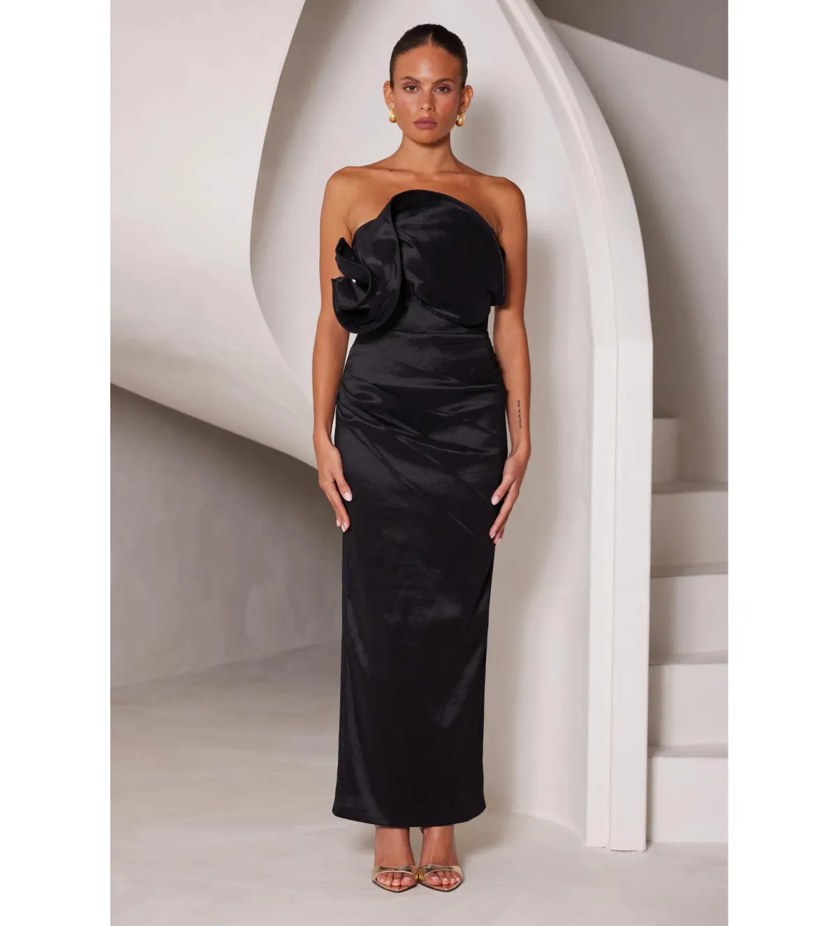 Elle Zeitoune Miles Midi Dress Black Size 10 - Image 1