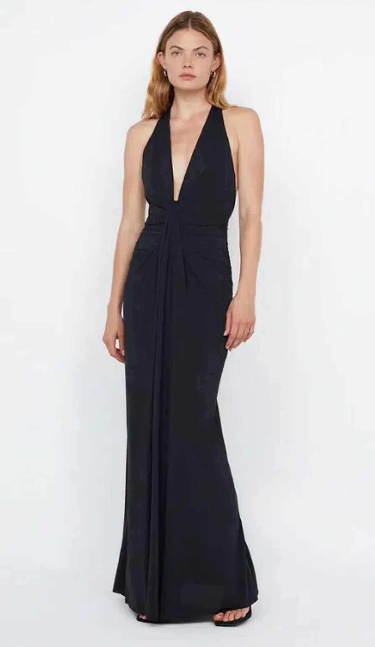 Bec and Bridge Tillie Drape Maxi Dress Black Size 6 - Image 2