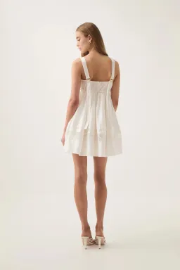 Aje Chant Mini Dress Ivory Size 8 for rent on The Volte - image 2