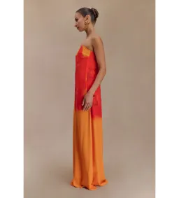 Amaya Strapless Chiffon Maxi Dress Koi Orchid Print Size 8 for rent on The Volte - image 2