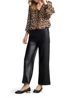 Blue Illusion Faux Leather Cropped Pants in Black Size 8/XS for rent on The Volte - image 2