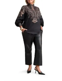 Blue Illusion Faux Leather Cropped Pants in Black Size 8/XS for rent on The Volte - image 11