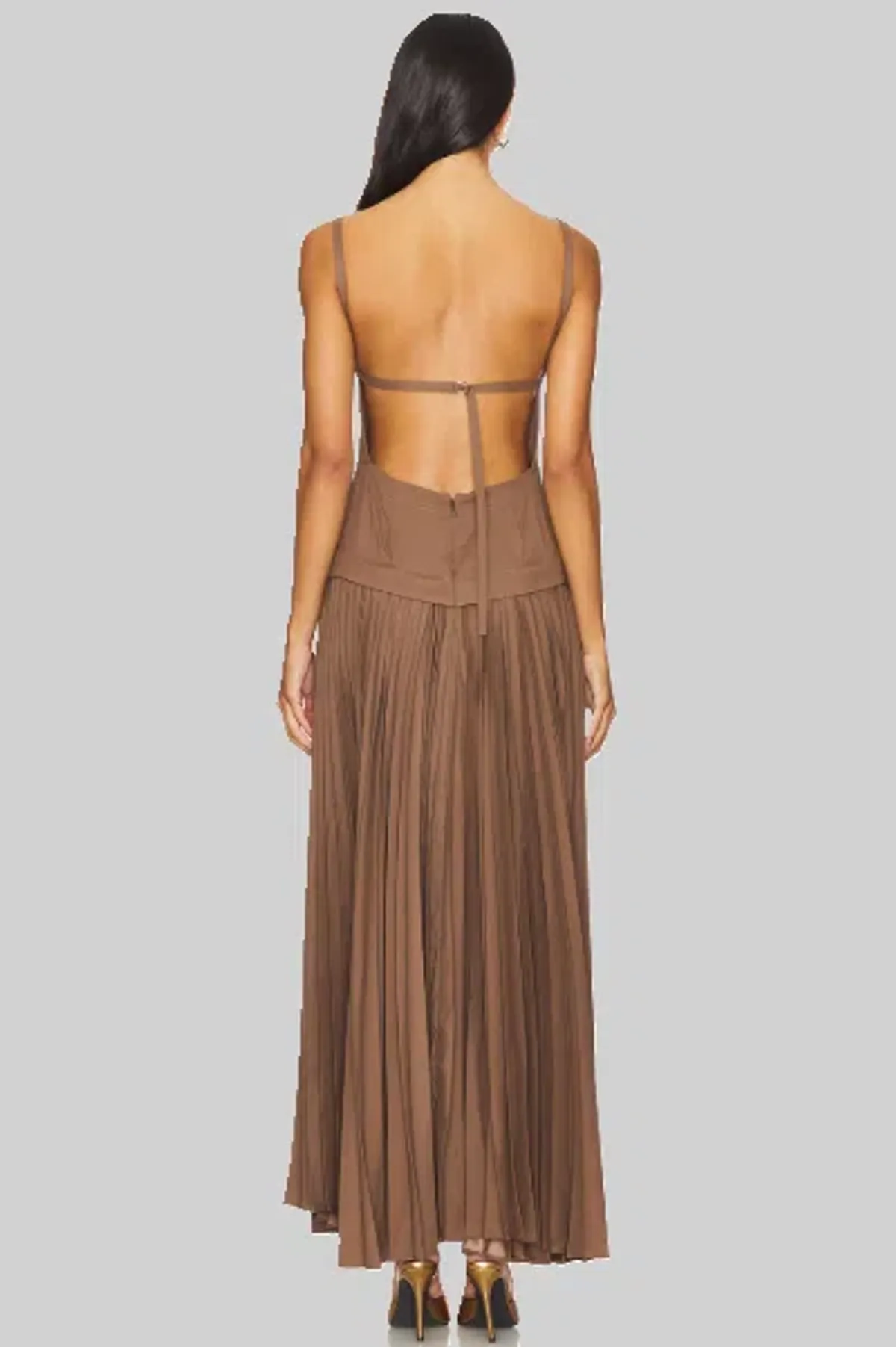 Acler Leasgill Midi Dress Brown Size 10 - Image 3