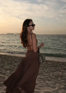 Acler Leasgill Midi Dress Brown Size 10 for rent on The Volte - image 7