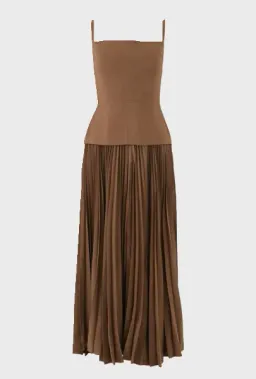 Acler Leasgill Midi Dress Brown Size 10 for rent on The Volte - image 4