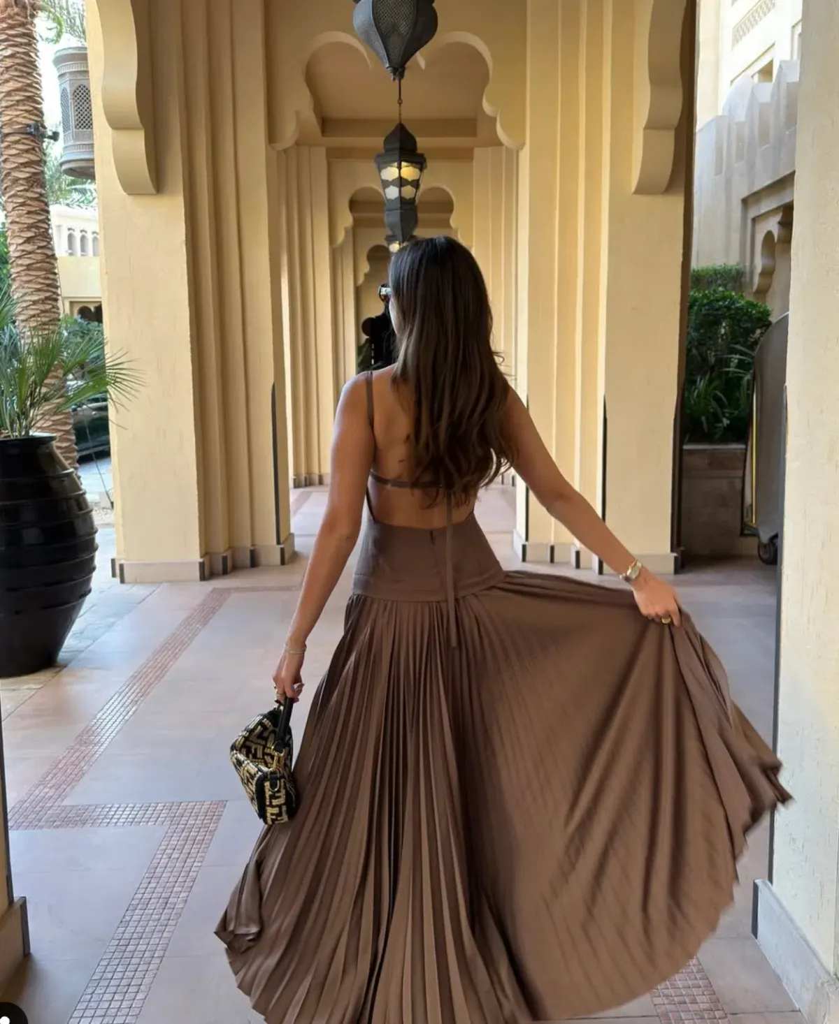 Acler Leasgill Midi Dress Brown Size 10 - Image 6