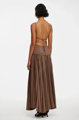 Acler Leasgill Midi Dress Brown Size 10 for rent on The Volte - image 2