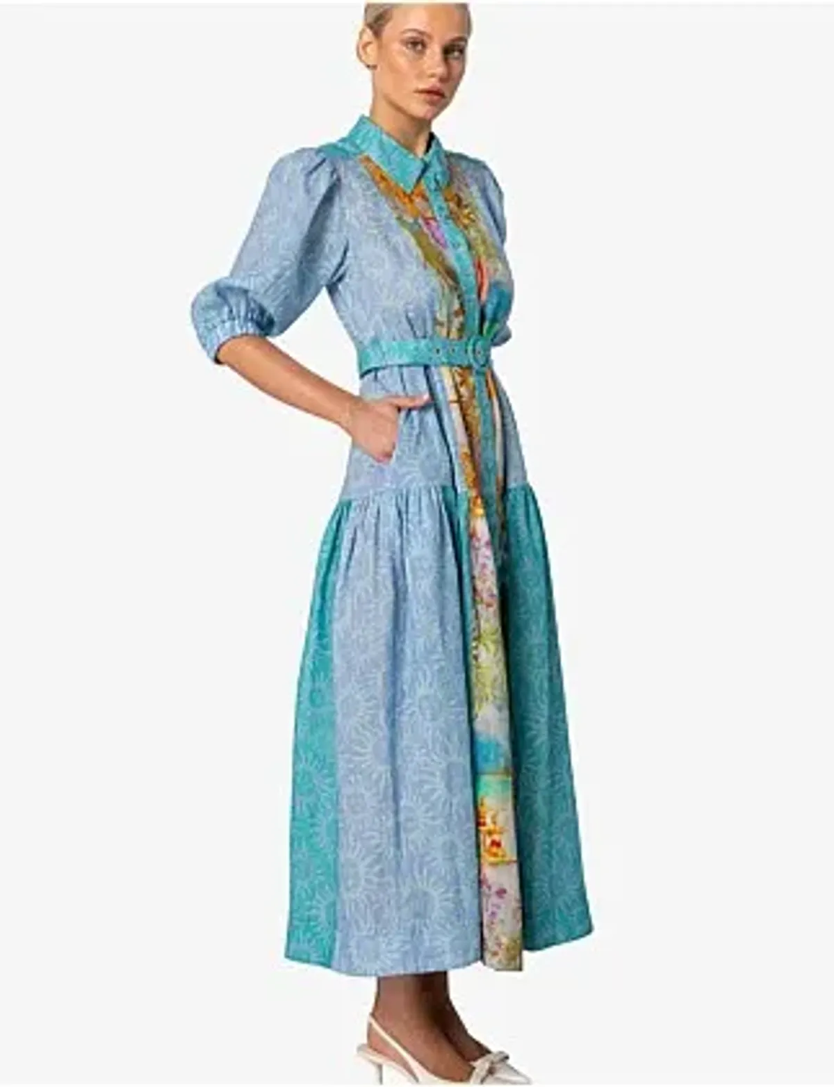 Kachel Hazel Maxi Shirt Dress Multi Size 6 - Image 4