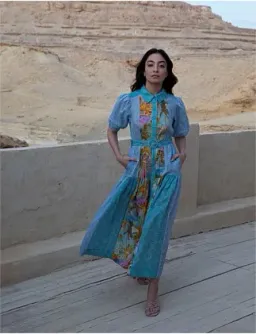 Kachel Hazel Maxi Shirt Dress Multi Size 6 for rent on The Volte - image 8